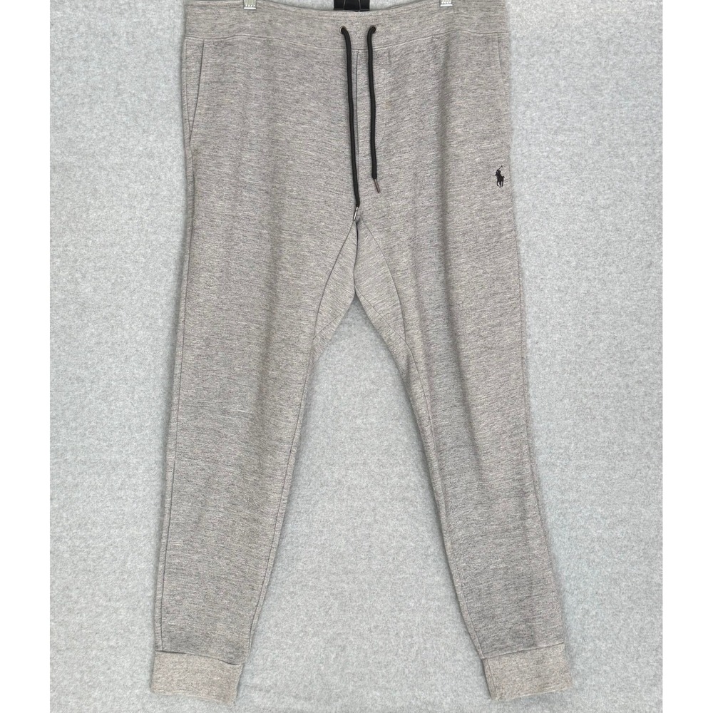 Polo Ralph Lauren Joggers Men Large Gray Heathered Drawstring Tapered Sweatpants
